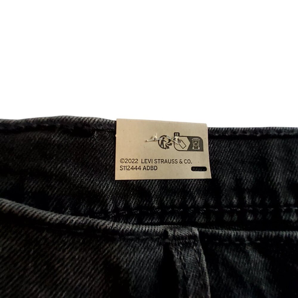 Levis 412 Slim Stretch Black Denim Shorts 9" Inseam Eco Performance Mens Size 40 - Picture 8 of 15